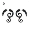 Studörhängen 1Pair Akryl Spiral Ear Taper Fake Bår Expanders Mauge Tunnel Plug Earlobe Earring Piercing Body Jewelry