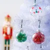 Juldekorationer 24 st tydliga plastfyllbara bollar 8 cm DIY Xmas Tree Ornament Decoration Arts Crafts