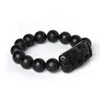 Hele Scrab Zwarte Natuurlijke Obsidiaan Steen Armband Zes Woorden Boeddha Kralen Bixie Armbanden Voor Mannen Vrouwen Mode Zegenen Sieraden B298a