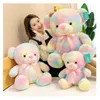 Kleurrijke koude teddybeer knuffel grote zachte super schattige beren pop kussen baby vriendin kerstcadeau decoratie