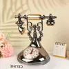 Table Clocks 1pc Retro Telephone Model Alarm Clock Creative Timekeeper Desktop Ornament For Home Room Bedside Decoration