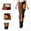 Cosplay Halloween Kobieta legginsy dyniowe głowica pasiastka drukowane spodnie Halloween karnawałowe spodni jogi damskie ubrania