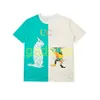 Mens Summer Contrast Color T Shirt Women Damskie Tlee Casual Tees Pary Druku