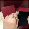 Band Rings Luxurys Designers Ring Tricolour Rings For Women Mens Fashion Classic Three-Ring Top Level Engagement Commitment Jewelry La Dhd9Z