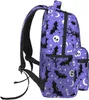 Torby szkolne Halloween Bat Skull Moon Star Lekki laptop plecak dla kobiet mężczyzn College Bookbag Casual Daypack Bagra podróżna 231016