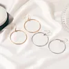 Boucles d'oreilles pendantes DoreenBeads, 1 pièce, Simple, couleur or/argent, goutte en métal pour femmes, Style Punk, grand bijoux de fête rond 67x50mm