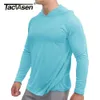 Polos pour hommes TACVASEN UPF 50 Protection solaire T-shirts Hommes à manches longues à capuche Casual T-shirts à séchage rapide Randonnée en plein air Sports Run Tops 231016