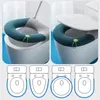 Toilet Seat Covers Four-season Universal Contrast Cushion Thickened And Soft With Handle Zipper Cover Knitted O-shaped