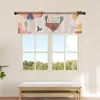 Cortina deserto cactus guitarra boêmio retro pequena janela valance sheer curto quarto decoração de casa cortinas voile