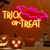 1pc Halloween-neonreclame, Trick or Treat-neonreclame, voor wanddecoratie Dimbaar Halloween-hangend, voor thuis, bar, salon, koffiewinkels, raam, veranda, voordeur