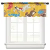 Tenda cane animale domestico lingua marrone cartone animato breve finestra trasparente tende di tulle per cucina camera da letto decorazioni per la casa piccole tende in voile