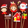 Fabrika Outlet Noel Dekorasyon Noel Kağıt Set Kek Kart Ekleme Partisi Tema Cupcake Tatlı Masa Pişirme Aksesuarları