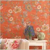 Wallpapers Wellyu American Rustic Style Wallpaper Light Luxury Big Flower Living Room Retro Nostalgic TV Background Wall Paper