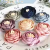 Fleurs décoratives 5 pièces/lot 3.5cm, tissu fait à la main, Simulation de fleur de Rose en Satin pour robe de mariée, chapeaux, décoration, accessoires de cheveux DIY