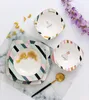 Plates Selling Gold Rimmed Colorful Simple Bone China Dinner Soup Bowl Square Plate