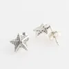 Stud Earrings Pave Tropical Starfish Studs Earring For Women Authentic S925 Sterling Silver Jewelry Lady Girl Birthday Gift Clear CZ