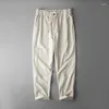 Men's Pants Summer Cotton Linen Trousers Oversized Men Casual Joggers Male Sweatpants Breathable Sport Training Gym Clothing