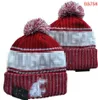 Cappellini da uomo Cappelli NCAA Tutte le 32 squadre Lavorato a maglia con risvolto Pom Tech Hokies Berretti a righe Linea laterale Lana calda USA College Sport Cappello lavorato a maglia Berretto da hockey Per donna a3