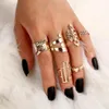 Modyle Bohemian Goud Kleur Metalen Ringen Set voor Vrouwen Vintage Stapelen Crystal Star Geometrische Knuckle Ring Party Bruiloft Jewelry301t