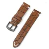 Watch Bands BEAFIRY 2023Fashion Genuine Leather Band 20mm 22mm Bamboo Pattern Watchband Quick Release Strap Brown Blue For Men Women