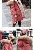 Casacos de inverno meninas jaqueta longa 512 anos crianças com capuz gola de pele casaco pesado grandes crianças tempo frio outerwear parka snowsuit 231016