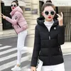 Women's Trench Coats Winter Hooded Cropped Parkas Women Slim Warm Short Jacket Big Size 5xl Korean Thick Cotton Coat Zipper Casual Padded