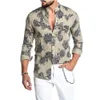 Chemise à manches longues pour hommes, vêtements personnalisés, chemise d'été avec impression de fleurs, chemise236N