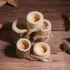 Candle Holders Creative Wooden Candlestick Succulent Plant Pot Tray Holder Table Desktop Decoration Rustic Wedding Holiday Decor