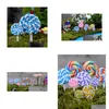 Dekoracje ogrodowe 12PCS Rainbow Lollipop Wedding Home Decor Miniatury gnome terrarium figurki wróżki ozdoby lalki DIY33188 DHQPS