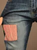 Jeans pour hommes Mode Rayé Lettre Patchwork Hommes Casual Bleu Slim Fit Pantalon Droit Streetwear Patchs Denim Pantalon