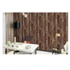 Wallpapers Vintage Faux Houten Paneel Behang Rol Retro Bruin PVC Cafe Bar Achtergrond Decor Verticale Streep Muur Papier