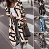 Women's Jackets Streetwear Stylish Color Block Autumn Coat Midi Length Lady Loose For Shopping