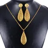 Örhängen halsband Dubai India Gold Women Wedding Girl Pendant Jewelry Set Nigerian African Etiopia Party Diy Charms Gift WS37265V