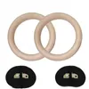 Gymnastic Rings Wooden 28/32MM Fitness Gymnastics Rings with Adjustable Cam Buckle Straps Fitness Home Gym Equipment Strength Training Equipment 231016