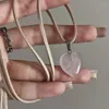 Ожерелья с подвесками, простое ожерелье с воротником в форме сердца, длинная веревка на шнуровке, колье на ключице, модные украшения