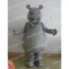 Halloween Gray Hippo Mascot Costumes Top Quality Cartoon Theme Character Carnival Unisex Adults Outfit Christmas Party Outfit Suit