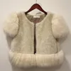 Frauen Pelz Koreanischen Stil Weiß Plüsch Weste Herbst Winter Retro Nähte Schwere Faux Mantel Kurze Weste Jacke