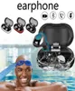 Metal TWS Bluetooth Earphone IPX7 Swimming Wireless Headset Sport Waterproof Earbuds Stereo Headphones with Charging Box9764091