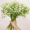 Dekoratif Çiçekler 5 PCS Yapay Babysbreath Romantik Beyaz Buket Düğün Ev Dekorasyon Ofisi Kapalı Dekor Sahte Çiçek Düzenleme