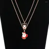 Pendant Necklaces 2 Pcs/Set Santa Claus And Christmas Reindeer Charms Necklace Xmas Festival Gift For Girls Kids Party Jewelry