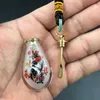 New Smoking Colorful Pattern Crystal Tobacco Spice Miller Dabber Spoon Storage Bottle Stash Seal Case Pocket Hand Rope Snuff Snorter Sniffer Snuffer Pipes Holder