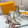 2023-Luxury Boots Ladies Winter Luxury Designer Ladies Martin Patent Leather Boots Winter Fashion High Heel Knight Big Size 35-41