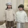 Piumino in cotone per ragazze coreane Fiori frammentati Stagione invernale Peluche Ispessimento Abbigliamento per bambini Bambino caldo