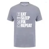 T chemises pour hommes Eat Sleep Fix répétition mécanicien ingénieur T-Shirt mode drôle qualité impression coton col rond manches courtes taille européenne Tee-Shirt ee