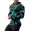 Men's Hoodies Men Casual Print Streetwear Pullover Hooded Sweatshirts Long Sleeve Slim Fit Jumper Muscle Activewear Sports Running Top