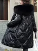 Women's Down Parkas 2023 Autumn Winter Hooded Fur Collar Long Mujer Thick Warm Cotton Padded Jacket Women Casual Hoodies Coat Female 231013