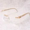 -vente de haute qualité luxe cadre rond 8100903 cornes blanches naturelles lunettes mode lunettes de loisirs personnalisées size54-18-14295f