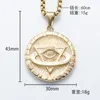 Pendentif Colliers Hip Hop Tendance en Europe et en Amérique Sun Moon Stars Full View Universe Collier en acier inoxydable