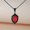 Kettingen Vampier Rood/Paars Kwarts Charme Ketting Gotische Ovale Hanger Voor Vrouwen Halloween Sieraden Vriend Geschenken