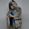 Men's Leather Faux Leather Men's Faux Fur Thick Warm Coat Long Sleeve Fashion Hooded Jackets Bear Plush Cardigan Blouse Casual Male Parka Snow Wear Winter 231016